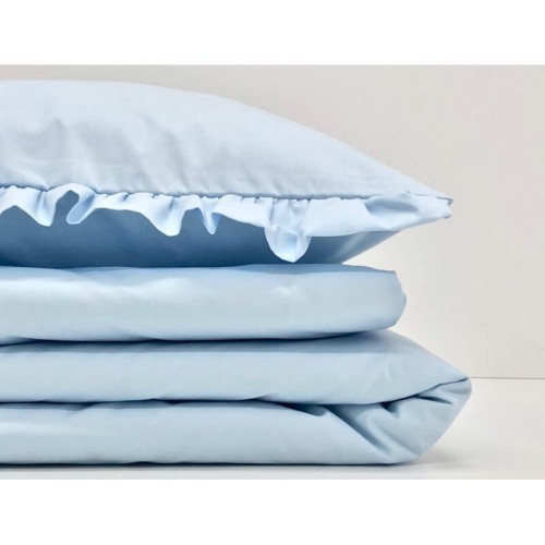 Pościel z falbanką niebieska 135x100 Dolly