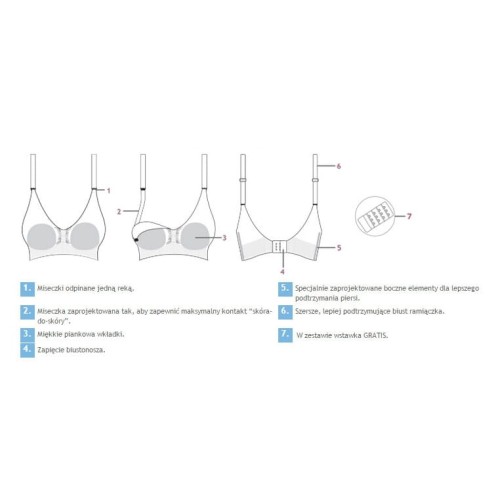 Biustonosz bezszwowy z wkładką czarny Carriwell