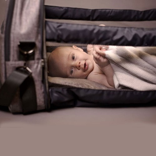 Torba wielofunkcyjna łóżeczko turystyczne Pod Grey Linen Bizzi Growin