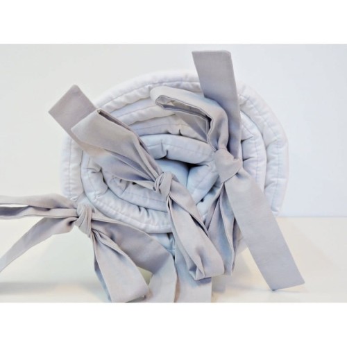 Ochraniacz gładki biały kokardy porcelanowo szare Dolly