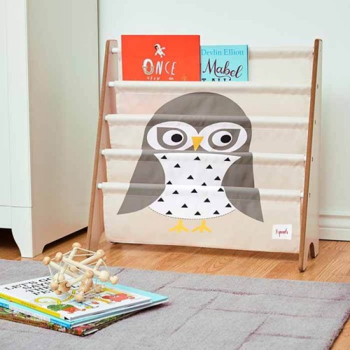 Stojak na książki sowa grey 3 Sprouts