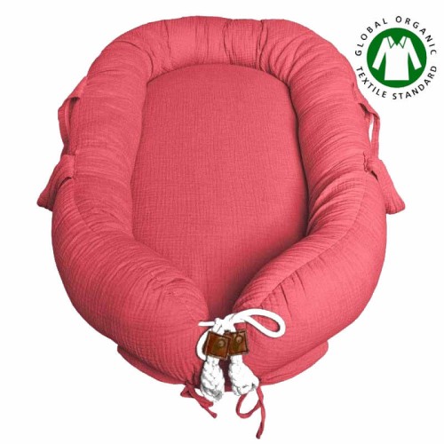 Kokon Newborn Nest muślin Coral Hi Little One