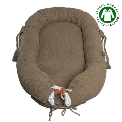 Kokon Newborn Nest muślin Dark oak light Hi Little One