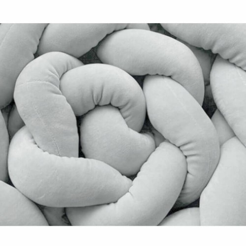 Ochraniacz do łóżeczka warkocz szary welur 300cm SuperMami