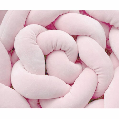 Ochraniacz do łóżeczka warkocz różowy welur 300cm SuperMami