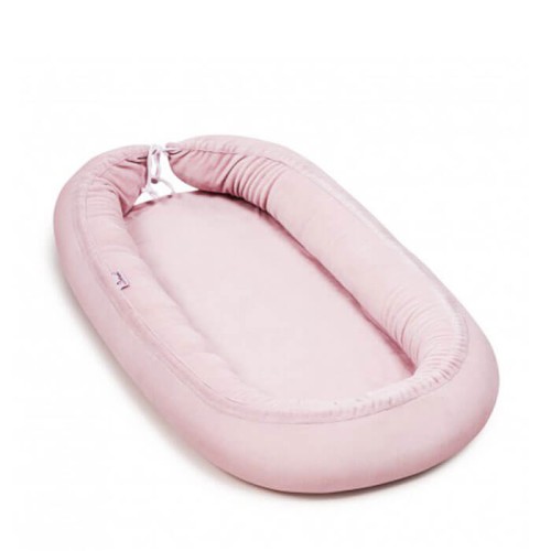 Zestaw kojec+ochraniacz warkocz 200 cm różowy welur SuperMami