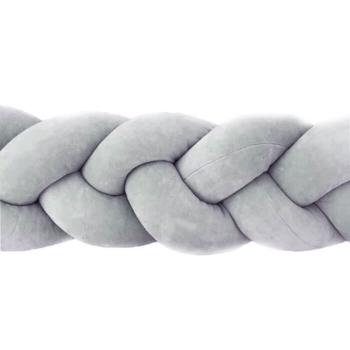 Zestaw kojec+ochraniacz warkocz 300 cm szary welur SuperMami