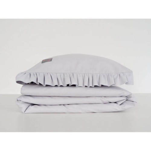 Pościel z falbanką porcelanowy szary 120x90 Dolly