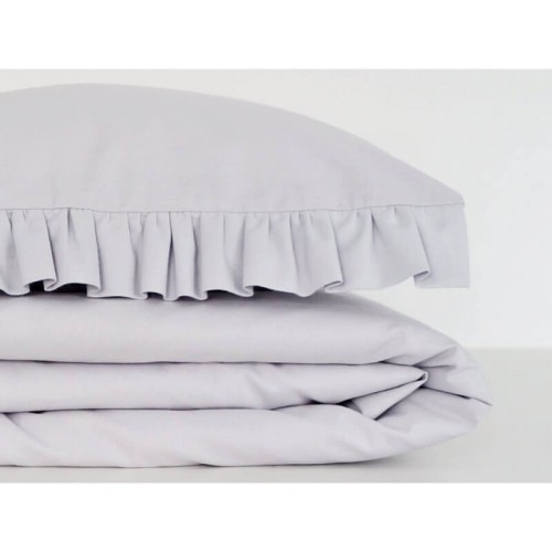 Pościel z falbanką porcelanowy szary 120x90 Dolly