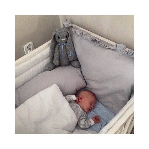 Pościel z falbanką porcelanowy szary 120x90 Dolly