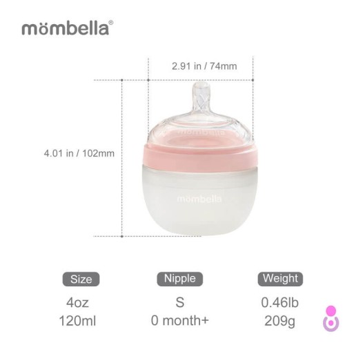 Butelka antykolkowa dla noworodka rozy silikonowa 120ml Mombella