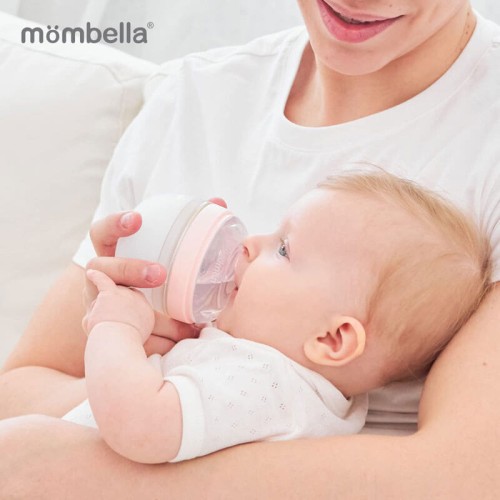 Butelka antykolkowa dla noworodka rozy silikonowa 120ml Mombella