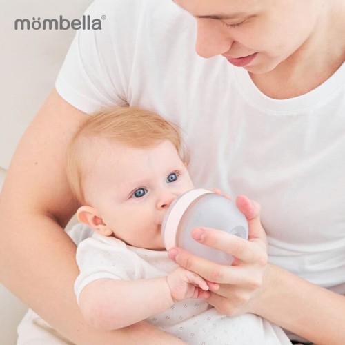 Butelka antykolkowa dla noworodka roze silikonowa 300ml Mombella