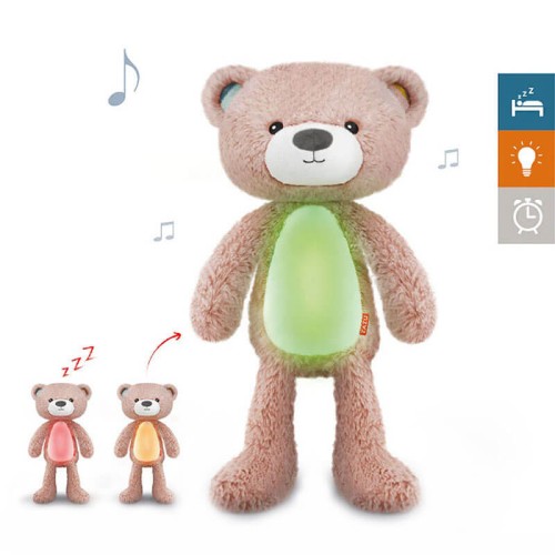 Trener snu i szumiąca przytulanka miś Brody pink Zazu