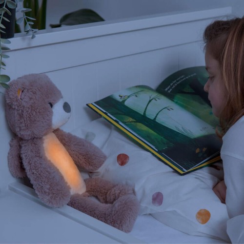 Trener snu i szumiąca przytulanka miś Brody pink Zazu