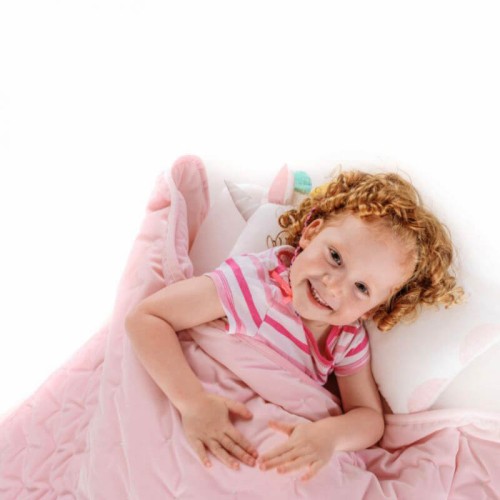 Kołderka aksamitna Dutch velvet pink Bizzi Growin