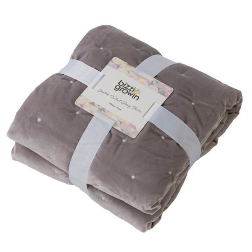 Kołderka aksamitna Dutch velvet grey Bizzi Growin