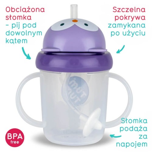 Bidon ze słomką dla dzieci sowa Olivia Tum Tum