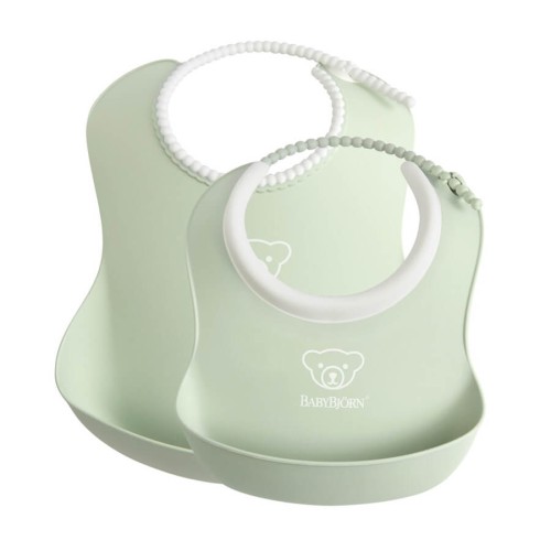 Zestaw śliniaków mały+duży Powder Green BabyBjorn