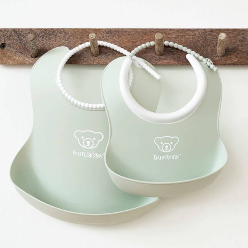 Zestaw śliniaków mały+duży Powder Green BabyBjorn