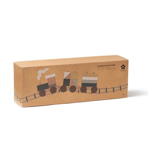Pociąg z klockami do ciągnięcia natural Kids Concept