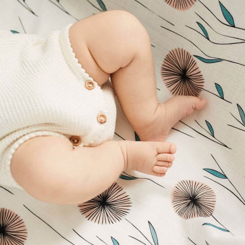 Otulacz bambusowy flowers Pink No More