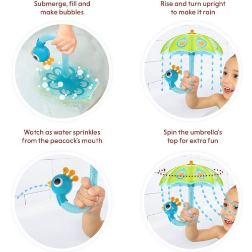Zabawka do kąpieli deszczowa parasolka paw green Yookidoo