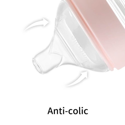 Butelka szklana dla niemowlaka antykolkowa Classic 180ml old roze Mombella