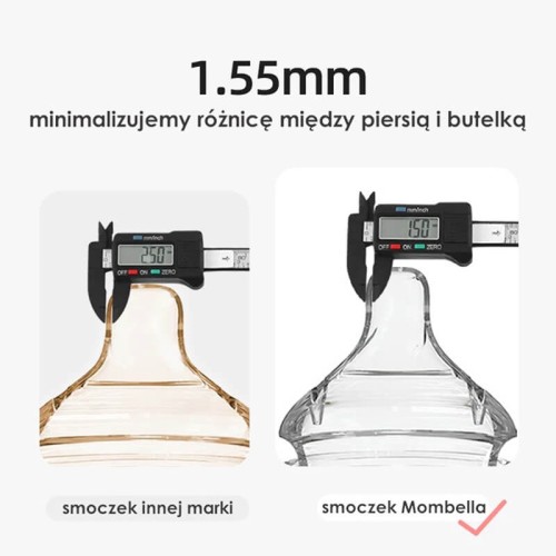 Butelka szklana dla niemowlaka antykolkowa Classic 180ml old roze Mombella