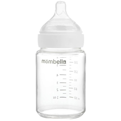 Butelka szklana dla niemowlaka antykolkowa Classic 180ml ivory Mombella