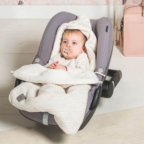 Śpiworek do fotelika i wózka RIVER KNIT Cream White Jollein