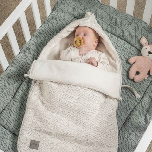Śpiworek do fotelika i wózka RIVER KNIT Cream White Jollein