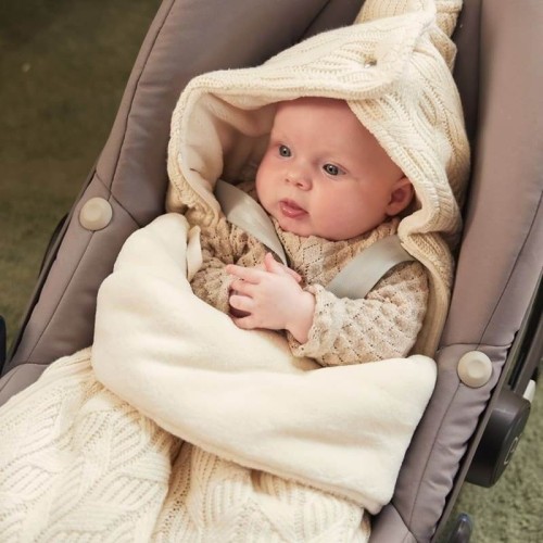 Śpiworek do fotelika i wózka SPRING KNIT Ivory Jollein