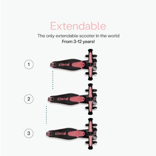 Hulajnoga-jeźdźik 4w1 Xtend Scooter Salmon Pink smarTrike
