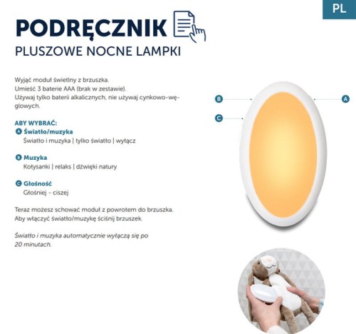 Lampka nocna pluszowa małpka Max Zazu