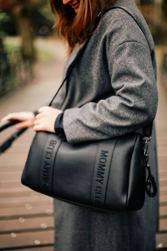 Torba do wózka Mommy Club Vegan leather black Childhome