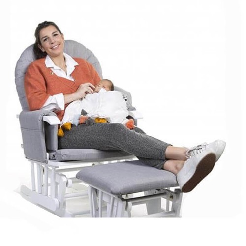 Fotel pływający z podnóżkiem white grey Childhome