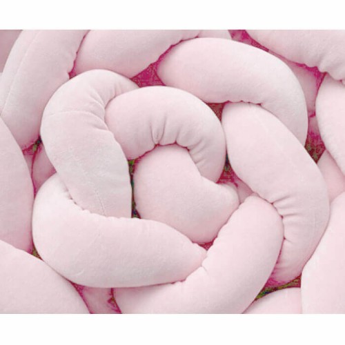 Ochraniacz do łóżeczka warkocz welur różowy 200cm SuperMami